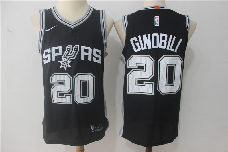 Men San Antonio Spurs 20 Ginobili Black Game Nike NBA Jerseys